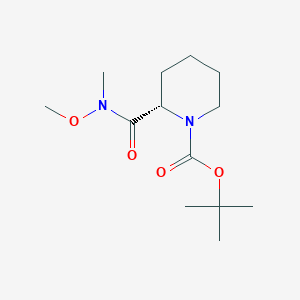 Chemical structure of (S)-tert-butyl 2-(methoxy(methyl)carbamoyl)piperidine-1-carboxylate