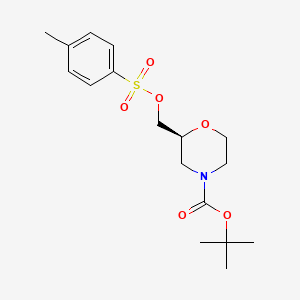 Chemical structure of (S)-Tert-Butyl 2-((Tosyloxy)Methyl)Morpholine-4-Carboxylate
