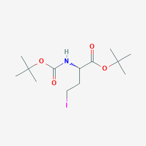 Chemical structure of (S)-tert-Butyl 2-((tert-butoxycarbonyl)amino)-4-iodobutanoate