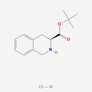 Chemical structure of (S)-tert-Butyl 1,2,3,4-tetrahydroisoquinoline-3-carboxylate hydrochloride