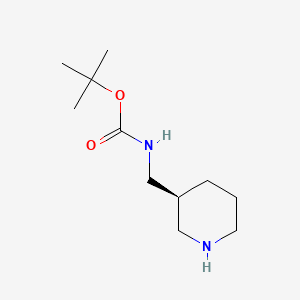 Chemical structure of (S)-tert-butyl (piperidin-3-ylmethyl)carbamate