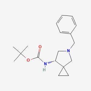 Chemical structure of (S)-tert-Butyl (5-benzyl-5-azaspiro[2.4]heptan-7-yl)carbamate