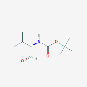 Chemical structure of (S)-tert-Butyl (3-methyl-1-oxobutan-2-yl)carbamate