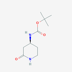 Chemical structure of (S)-tert-Butyl (2-oxopiperidin-4-yl)carbamate