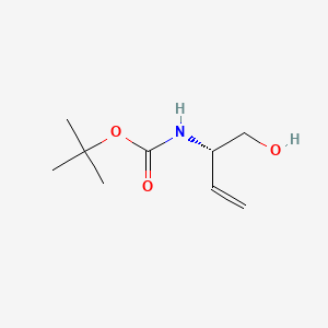 Chemical structure of (S)-tert-butyl 1-hydroxybut-3-en-2-ylcarbamate