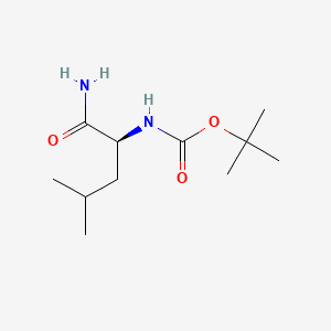 Chemical structure of N~2~-(tert-Butoxycarbonyl)-L-leucinamide