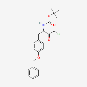 Chemical structure of (S)-tert-Butyl (1-(4-(benzyloxy)phenyl)-4-chloro-3-oxobutan-2-yl)carbamate
