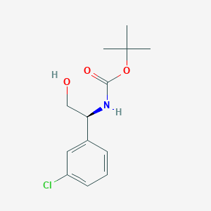 Chemical structure of (S)-tert-Butyl (1-(3-chlorophenyl)-2-hydroxyethyl)carbamate