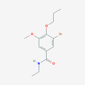 Chemical structure of (S)-tert-Butyl (1-(3-bromophenyl)-2-hydroxyethyl)carbamate