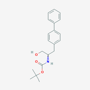 Chemical structure of (S)-tert-Butyl (1-([1,1'-biphenyl]-4-yl)-3-hydroxypropan-2-yl)carbamate
