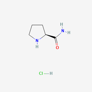 Chemical structure of (S)-Pyrrolidine-3-carboxamide Hydrochloride