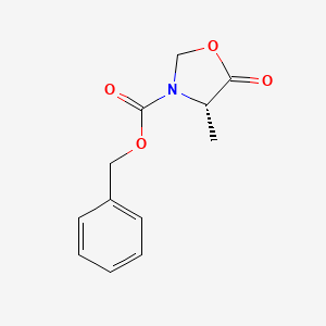 Chemical structure of (S)-N-Cbz-4-methyl-5-oxooxazolidine