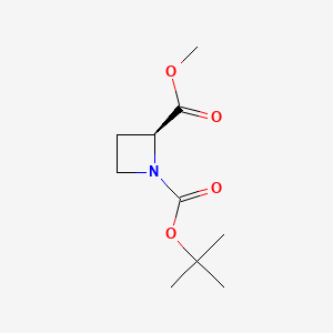 Chemical structure of (S)-N-BOC-AZETIDINE-2-CARBOXYLIC ACID METHYL ESTER