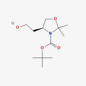 Chemical structure of (S)-N-Boc-4-(2-hydroxyethyl)-2,2-dimethyloxazolidine