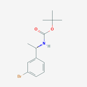 Chemical structure of (S)-N-Boc-1-(3-bromophenyl)ethylamine