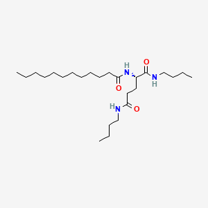 Chemical structure of (S)-N,N'-dibutyl-2-[(1-oxododecyl)amino]glutaramide