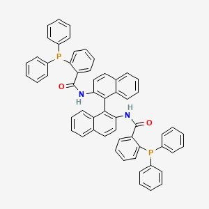 Chemical structure of (S)-N,N'-[1,1'-Binaphthalene]-2,2'-diylbis[2-(diphenylphosphino)benzamide]