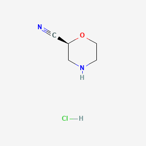 Chemical structure of (S)-Morpholine-2-carbonitrile hydrochloride