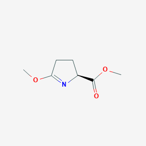 Chemical structure of (S)-Methyl5-methoxy-3,4-dihydro-2H-pyrrole-2-carboxylate