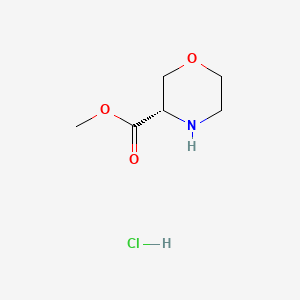 Chemical structure of (S)-Methyl morpholine-3-carboxylate hydrochloride