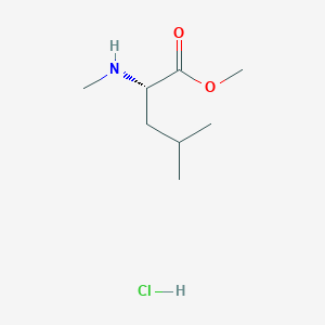 Chemical structure of (S)-Methyl 4-methyl-2-(methylamino)pentanoate hydrochloride