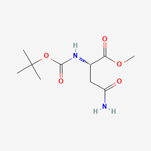 Chemical structure of (S)-Methyl 4-amino-2-((tert-butoxycarbonyl)amino)-4-oxobutanoate