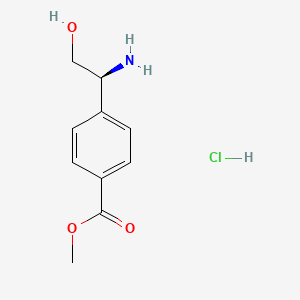 Chemical structure of (S)-Methyl 4-(1-amino-2-hydroxyethyl)benzoate hydrochloride