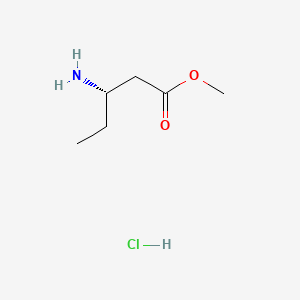 Chemical structure of (S)-Methyl 3-aminopentanoate hydrochloride