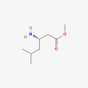 Chemical structure of (S)-Methyl 3-amino-5-methylhexanoate