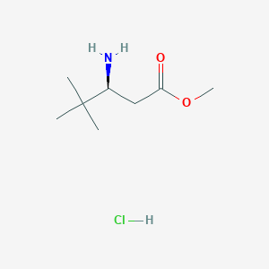 Chemical structure of (S)-METHYL 3-AMINO-4,4-DIMETHYLPENTANATE HCL