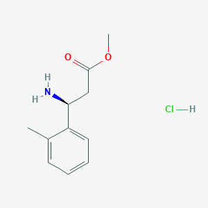Chemical structure of (S)-Methyl 3-amino-3-(o-tolyl)propanoate hydrochloride