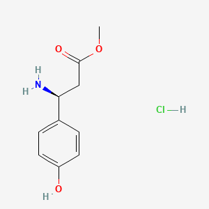 Chemical structure of (S)-Methyl 3-amino-3-(4-hydroxyphenyl)propanoate hydrochloride