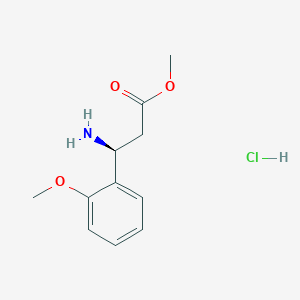 Chemical structure of (S)-Methyl 3-amino-3-(2-methoxyphenyl)propanoate hydrochloride