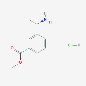 Chemical structure of (S)-Methyl 3-(1-aminoethyl)benzoate hydrochloride