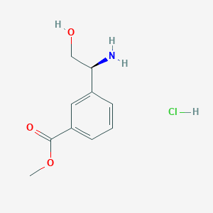 Chemical structure of (S)-Methyl 3-(1-amino-2-hydroxyethyl)benzoate hydrochloride