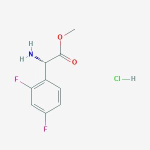 Chemical structure of (S)-methyl 2-amino-2-(2,4-difluorophenyl)acetate hydrochloride