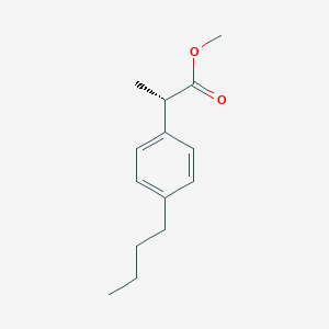 Chemical structure of (S)-methyl 2-(4-butylphenyl)propanoate