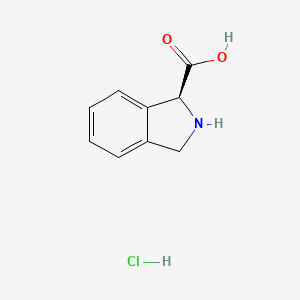 Chemical structure of (S)-Isoindoline-1-carboxylic acid hydrochloride