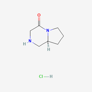 Chemical structure of (S)-Hexahydro-pyrrolo[1,2-a]pyrazin-4-one hydrochloride
