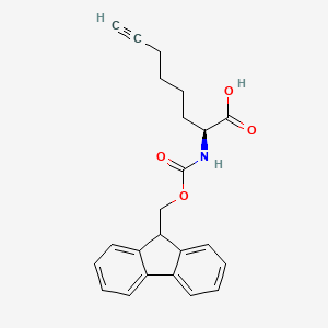 Chemical structure of (S)-Fmoc-2-Aminooct-7-ynoic acid