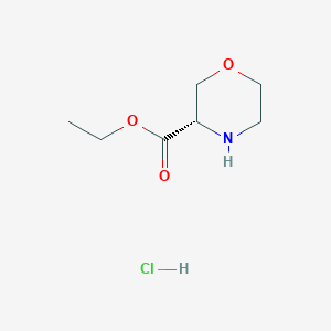 Chemical structure of (S)-Ethyl morpholine-3-carboxylate hydrochloride