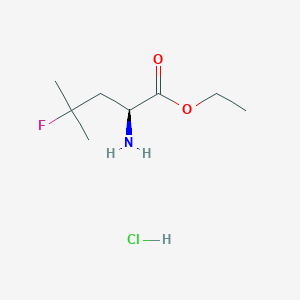 Chemical structure of (S)-Ethyl 2-amino-4-fluoro-4-methylpentanoate hydrochloride