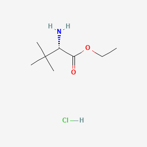 Chemical structure of (S)-Ethyl 2-amino-3,3-dimethylbutanoate hydrochloride