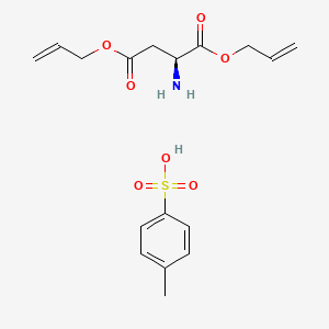 Chemical structure of (S)-Diallyl 2-aminosuccinate 4-methylbenzenesulfonate