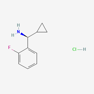 Chemical structure of (S)-Cyclopropyl(2-fluorophenyl)methanamine hydrochloride