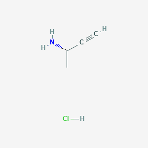 Chemical structure of (S)-But-3-yn-2-amine hydrochloride
