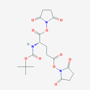 Chemical structure of (S)-Bis(2,5-dioxopyrrolidin-1-yl) 2-((tert-butoxycarbonyl)amino)pentanedioate