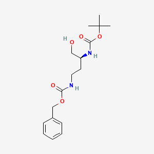 Chemical structure of (S)-benzyl tert-butyl (4-hydroxybutane-1,3-diyl)dicarbamate