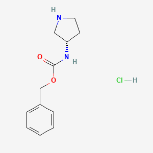 Chemical structure of (S)-Benzyl pyrrolidin-3-ylcarbamate hydrochloride