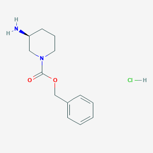 Chemical structure of (S)-Benzyl 3-aminopiperidine-1-carboxylate hydrochloride
